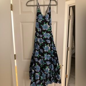 Free People Floral Blue and Green Women's Dress